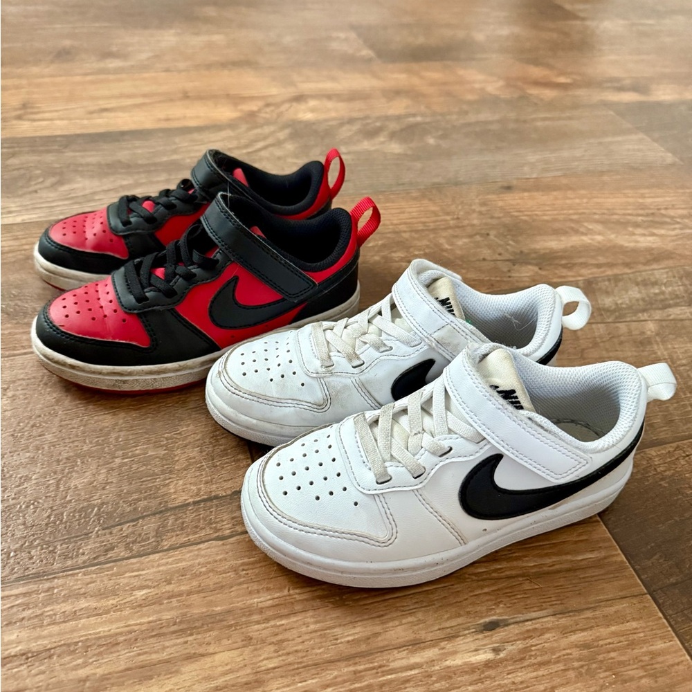 Nike Kids' Black and Red Sneakers with White Accents